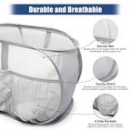 Collapsible Laundry Baskets, Upgrade Pop Up Laundry Hamper with Convenient Bags, Foldable Laundry Basket Mesh Light Weight, Easy to Carry Clothes Hampers for Laundry, Dorm, Toys, Travel Grey - color: Grey