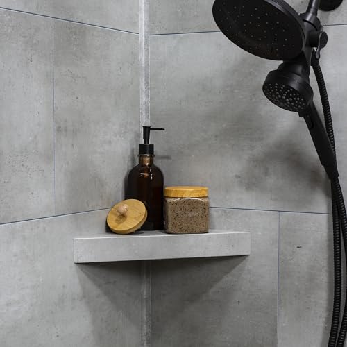 Palisade Vinyl Waterproof Corner Shower Shelf in Frost Nickel - color: Frost Nickel
