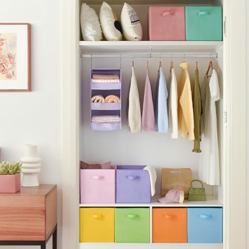 GRANNY SAYS 13 Inch Cube Storage Bins, Colorful Cube Storage Organizer, Fabric Storage Bins, Storage Cubes for Shelves, Closet, Toy Storage Bins for Kids Room, Play Room, Colour, 8-Pack - color: Pastel, size: 13 Inch-8 Pack