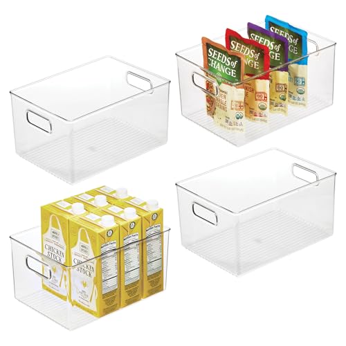 iDesign Pantry Organizer Bins with Handles - Storage Bins for Cabinets or Fridge - Set of 4 - Clear - style: Pack of 4