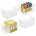 iDesign Pantry Organizer Bins with Handles - Storage Bins for Cabinets or Fridge - Set of 4 - Clear - style: Pack of 4