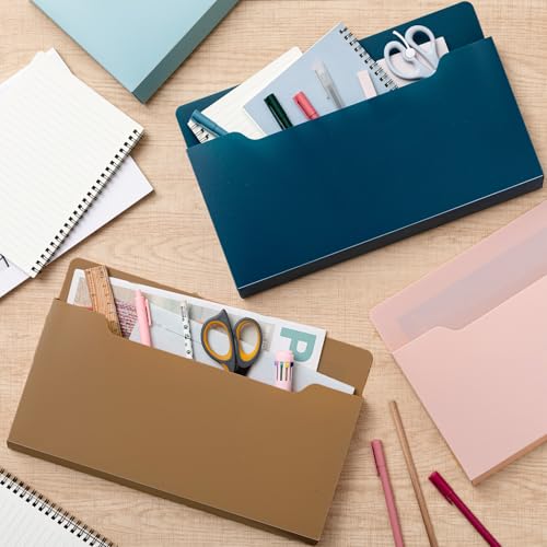 Fuutreo 6 Pcs Magnetic Wall File Organizer Magnetic Wall File Holder Refrigerator Magazine Holder for Mail Letters Paper(Mocha Mousse Color,Horizontal-large) - color: Mocha Mousse Color, size: Horizontal-Large