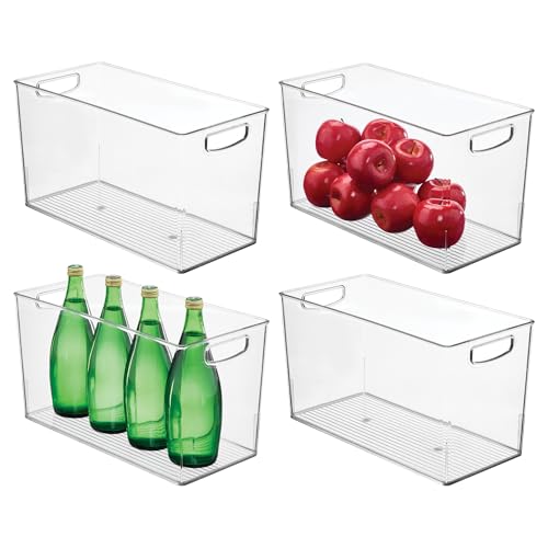 iDesign Plastic Storage Bin with Handles for Household Storage - Set of 4 - Clear - Made in USA - style: Pack of 4