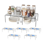 Expandable Storage Shelf, Pantry Organizers and Storage, Adjustable Rustproof Metal Wire Spice Rack, Space Saver Kitchen Storage Shelves for Pan, Pot, Countertop, Drawer, Fridge, Set of 6, Black - size: 6Pack-Black-13.5-23 x 10 inch