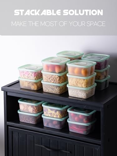 LivLab Mker 20 PCS Food Storage Containers with Lids - Reusable Meal Prep Containers Bpa-Free Freezer Lunch Boxes for Leftovers, Snack, Fruits, Salad - 10Sets | 20 fl oz | 2.5 Cups - size: 10-Pack-17 floz