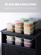 LivLab Mker 20 PCS Food Storage Containers with Lids - Reusable Meal Prep Containers Bpa-Free Freezer Lunch Boxes for Leftovers, Snack, Fruits, Salad - 10Sets | 20 fl oz | 2.5 Cups - size: 10-Pack-17 floz