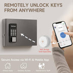 WeHere 16-Key Key Lock Box Wall Mount – Smart Key Cabinet with App, Keypad, Bluetooth & WiFi Unlock (Sold Separately), Key Organizer for Home, Access Log Tracking Key Management for Small Office - size: 16 keys(smart)