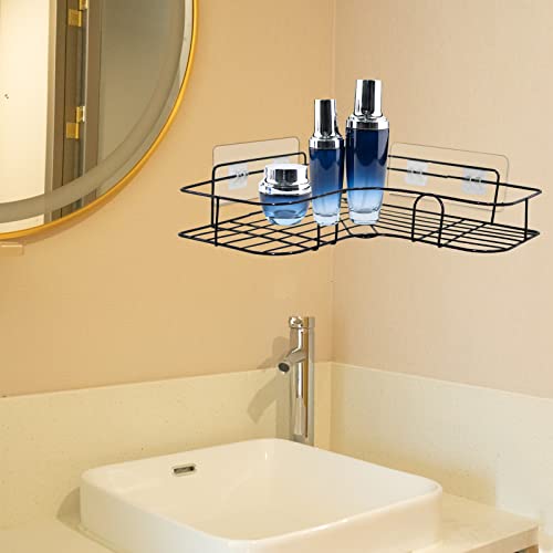 2 Pack Shower Caddy Adhesive for Replacement, Strong Transparent Adhesive for Shower Caddy Sticky Pads, No Drilling for Corner Shelf Basket, Bathroom Storage Shelves, Kitchen Racks and Soap Holder - color: Transparent -2pcs 3 Hooks
