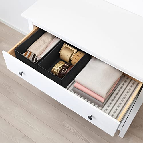 Criusia 6 Pack Clothes Drawer Organizer Dividers, Fabric Foldable Closet Dresser Drawer Organizer for Clothing, Bra Sock Underwear Drawer Organizer for Nursery Bedroom Organization (6 Bins, Black) - color: Black, size: 6 Pack