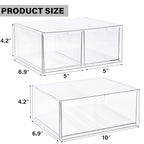 Prsildan Acrylic Drawer Makeup Organizer with 3 Drawers, Clear Stackable Storage for Baby Bottles, Craft, Jewelry & Hair Accessories, Multi-Use for Vanity, Countertop, Office Desk Organization - style: 3 Drawers