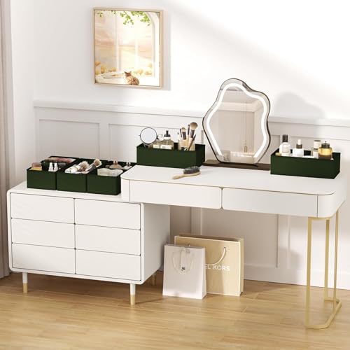 DIMJ Drawer Organizer Clothes - 18 Pack Closet Drawer Organizer Bins for Baby Clothes Storage, Fabric Dresser Organizer for Nursery Bedroom, Foldable Small Drawer Dividers for Underwear Socks - color: Green, size: 18 Pack