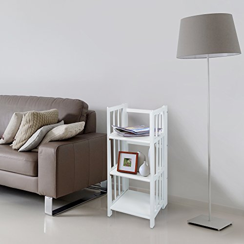 Casual Home 3-Shelf Folding Bookcase, 14" Wide, White - color: White