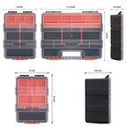 CASOMAN Hardware & Parts Organizers, 4 Piece Set Toolbox, Compartment Small Parts Organizer, Versatile and Durable Storage Tool Box - size: 4 Piece Set, Black/Orange