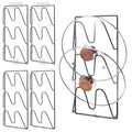 4-Pack Pot Lid Organizer – Heavy-Duty Metal Total 12 Tier Lid Rack for Cabinet, Wall, or Door, No-Drill Adhesive Mount – Space-Saving Kitchen Storage (Black)