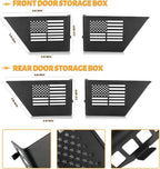 MAIKER 4PCS Metal Front Rear Door Storage Box Compatible with 2007-2018 Jeep Wrangler JK 4 Door, Replaces OEM Door Nets, Expands Interior Storage Space - size: JK/JKU Front ＆ Rear