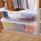 40 Quart Clear Plastic Underbed Storage Container, Wheeled Latching Storage Box for Shoes, Bags, Clothes, Set of 3 - size: 40 Quart