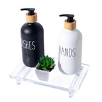 Acrylic soap Dish Tray for Bathroom Counter and Kitchen - Waterproof Countertop Organizer for Soap Dish, Vanity, Plants, Candles (1, Large-9 x 5.9 x 1.5 inch) - size: Large-9 x 5.9 x 1.5 inch