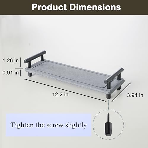 2PCS Water Absorbing Stone Tray, Instant Dry Sink Caddy, Stone Drying Tray with Black Handle, Deco for Bathroom Sink, Bathroom Small Caddy (Dark Grey & Black Handle, Small) - color: Dark Grey & Black Handle, size: Small