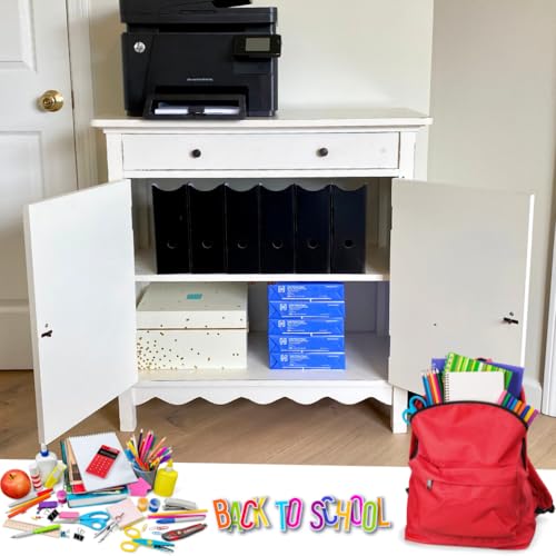 Evelots Magazine File Holder - Set of 6 Black - Office Desk Organizer - Sturdy Cardboard - New Upgraded Double Front Panel for More Stability - Full 4 Inch Wide - Easy Assemble - color: Black, size: Set of 6