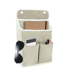 Wall Hanging Storage Bag, 2Pcs 5 Pocket Hanging Storage Bag Bedside Caddy Organizer for Bed for Bunk Bed Dorm Room Hospital, Holds Phone Glasses Book Remote, Fits Bed Rail Headboard, Grey