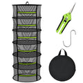 MEKOLIFE Herb Drying Rack with Mesh Design, Hanging Drying Rack with Green Zipper & Garden Pruning Shears – Versatile Plant Drying Solution (6 Layers) - size: 6 Layers