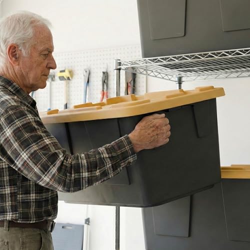 MonsterRAX 5-Tier Side-Load Heavy Duty Garage Slide Bin Storage Rack for 27-Gallon Totes. Industrial metal organization, 250lb capacity, NSF Certified. (Bins not included) (Black) (Silver) - color: Silver