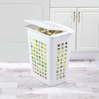 Sterilite 4-Pack LiftTop, Laundry Hamper for Clothes, Tall and Rectangular Plastic Basket with Lid, White - Large and Portable Storage Bin for Clothing and Towels - Ideal for Bathroom and Bedroom - size: 4 Pack