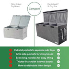 Extra Large Toy Box - Big Toy Box - Sturdy Extra Large Toy Storage Organizer with Pockets - Extra Large Toy Chest 36 x 16 x 12 in - Black - color: Black