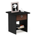 Furinno Dario End Table / Side Table / Night Stand / Bedside Table with Bin Drawer, 1-Pack, Americano/Medium Brown - color: Americano/Medium Brown, size: 1-Pack, Upper Bin
