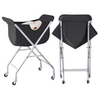 ELYKEN Laundry Cart with Wheels, 32”H Easy Rolling Laundry Hamper with Removable Liner Bag, Sturdy Metal Frame Clothes Basket with 4 Casters and 2 Brakes - color: Black, size: 23.2"L x 13"W x 32"H