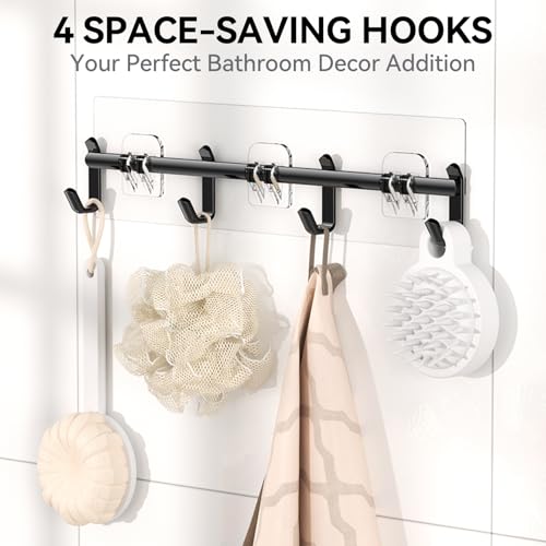YASONIC Shower Caddy Adhesive, Rustproof Shower Shelves for Inside shower, No Drilling Bathroom Organizers and Storage, 6 Pack Large Capacity Bathroom Caddy for Kitchen & Home Decor-XXL Size - color: Black, size: XXL