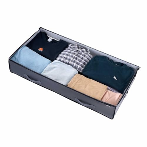 VEVOR Under Bed Storage with Clear Lids, 39.2 x 19.7 x 7.1 Inch, 90L Large Underbed Clothes Storage Containers, Low Profile Under Bed Drawer Shoe Organizer Bins Box for Blanket Shoe Bedroom, 4 Pack