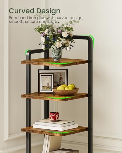 CHOEZON 8-Tier Vertical Shoe Rack, Narrow Shoe Tower, Corner Shoe Storage Organizer, Shoe Shelf, for Small Spaces, Industrial Style, for Entryway, Hallway, Living Room, Rustic Brown and Black TXJ08BF - color: Rustic Brown, Black, size: 11.7"L x 8.9"W x 53