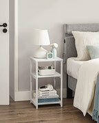 VASAGLE Side Table, Small End Table, Tall Nightstand for Living Room, Bedroom, Office, Bathroom, White ULET273W14 - color: White