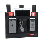 Zafit Hanging Bedside Caddy, Bedside Storage Organizer for Magazine, Phone, Remote control (Classic4 Pockets-Black)