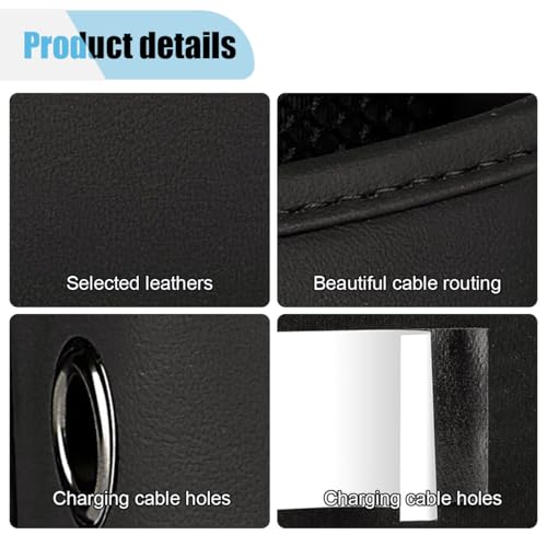 Car Seat Side Storage Pocket, Leather Car Side Pocket Organizer, Auto Console Organizer Bag for Door, Window, Universal Car Organizer Accessories for Phone, Keys, Cards, Sunglass (Black) - color: Black