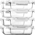 [8-Pack,30 oz]Glass Meal Prep Containers,MCIRCO Glass Food Storage Containers,Airtight lunch Containers with Lids, Microwave, Oven, Freezer and Dishwasher, White - color: White