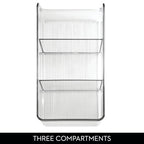 iDesign Stackable 3-Section Divided Storage Bin for Pantry, Fridge, or Cabinet - Set of 4 - Clear - style: Pack of 4
