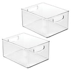 iDesign Stackable Clear Plastic Bin - Kitchen Organizers and Storage for Fridge and Pantry, 2-Pack - style: Pack of 2