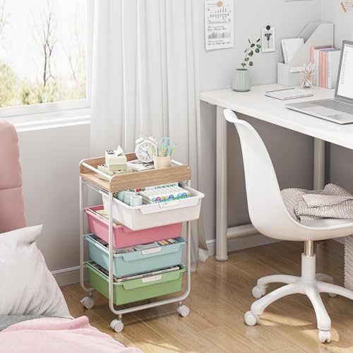 APEXCHASER Utility Cart with 4 Drawers,Rolling Storage Cart for Crafters Artists Kids Teacher Student Storage Arts Crafts & Sewing Study Supplies in Craft Room Dorm Classroom Kids Room-Colorful - color: Colorful, size: 4-Drawers