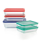 Pyrex Simply Store (5-Pack) Large Glass Food Storage Containers Set, (3, 6 & 11 Cup) Meal Prep Containers With Plastic BPA-Free Lids, Dishwasher & Microwave Safe - size: 5 Pack (Large)