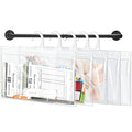 24 Pack Hanging Storage Bags, Large Hook 7.5 x 10.5-inch Clear Plastic Bags for Classroom, Library, and Pharmacy Use