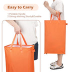 Odonata Slim Laundry Hamper Handles Collapsible Laundry Basket Thin Dirty Clothes Basket Narrow Laundry Bag Foldable Dirty Hamper 45L (Orange) - color: Orange