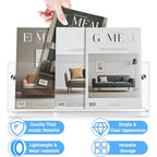 Youeon 2 Pcs Clear Acrylic Magazine Holder Wall Mount, 17 Inch Hanging Magazine Rack with Hardware, Floating Bookshelf Brochure Display Organizer for Home, Office, Reception Area