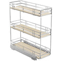 ROOMTEC 3-Tier Pull Out Cabinet Organizer Spice Rack for Narrow Cabinet 8" W x 20½" D, Slide Out Wood Shelves Storage for Kitchen - size: 8" W x 20½" D, 3 Tier, Wood Shelves