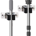 Mop and Broom Holder Wall Mount, 2PCS Heavy Duty Stainless Steel Broom Hanger Wall Mounted Broom Organizer Garage Organization Tool Organizer Storage for Laundry Room Home Garden Garage