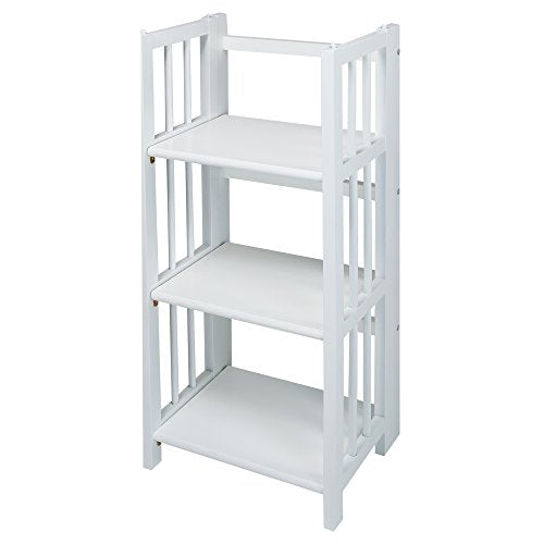 Casual Home 3-Shelf Folding Bookcase, 14" Wide, White - color: White