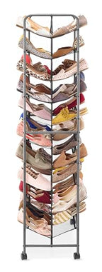 Whitmor 10-Tier Double Sided Shoe Cart, Gunmetal - size: 10-Tier,Gunmetal