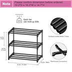 Autonomier 3 Tier Extra Small Shoe Rack (16.3" Wide), Narrow Stackable Shoe Shelf for Kids Toddler Adult, Lightweight Shoe Rack Stand for Closet Dorm Storage Organizer, Front Door Entrance, Entryway - size: 3-Tier