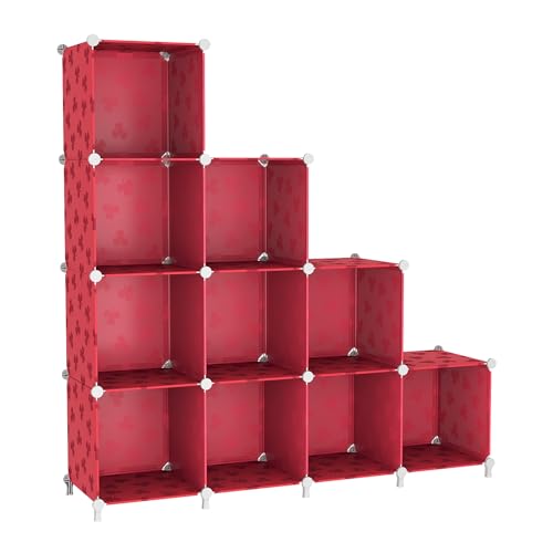 UNKU Cube Storage Organizer, 10 Cube Closet Organizer Storage Shelves, DIY Stackable Bookcase, Clothes Organizer Shelf for Closet, Bedroom, Living Room, Cabinet, Home, Office, Red - color: Green, size: 10cube